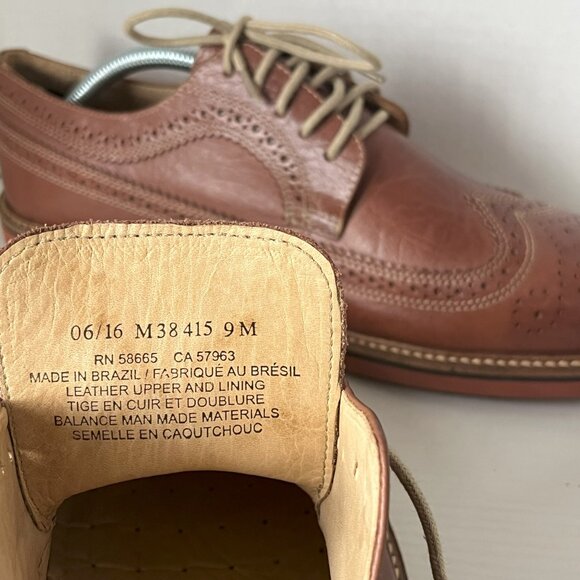 1901 Nordstrom Kyle Brown Leather Brogues – Size 9 - Picture 6 of 7